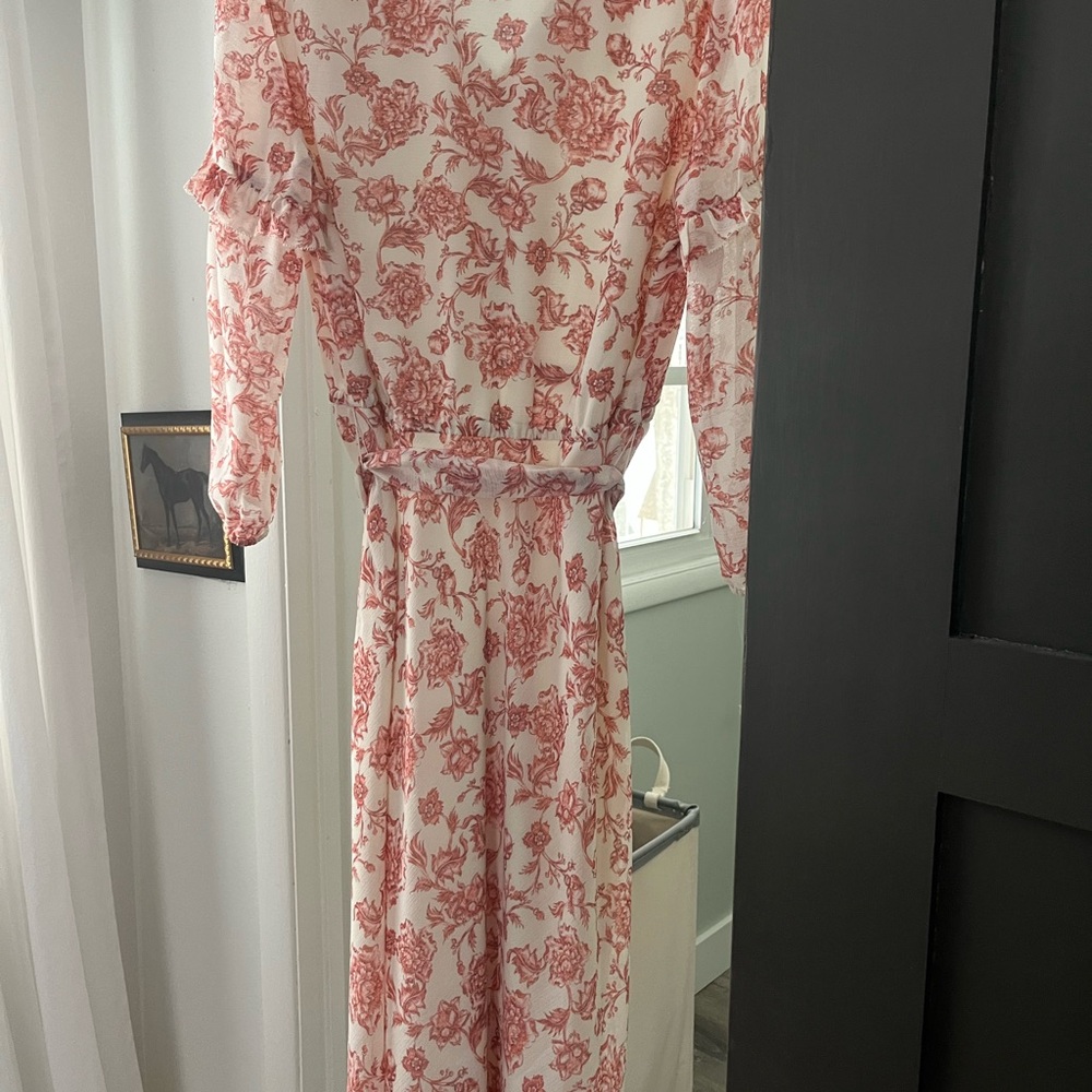 Ralph Lauren White Maxi Dress with Pink Floral Print